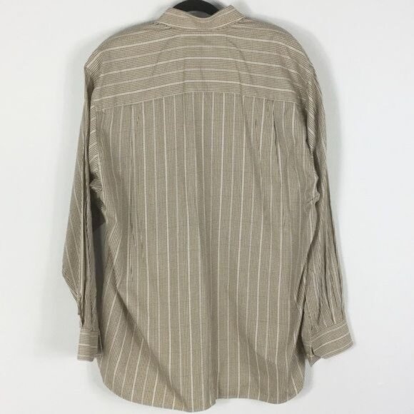 Ike Behar Brown Plaid Collared Button-Down Shirt Sz XL 100% Cotton Made in Peru - Picture 3 of 9